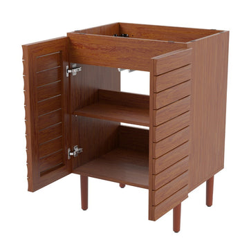 Aubert Thick Linear Slat Modern Farmhouse 2-Shelf Bath Vanity Cabinet Only (Sink Basin not Included) - JONATHAN Y